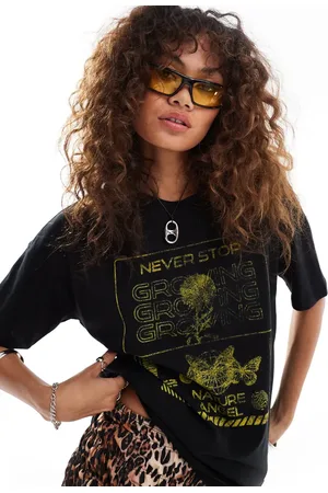 Noisy May Boxy fit T-shirt with angel back print in