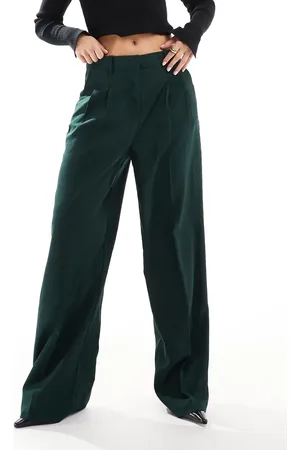 VERO MODA Tailored wide leg dad pants in dark