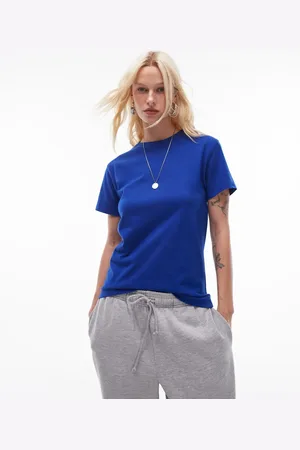 Topshop Shrunken tee in cobalt