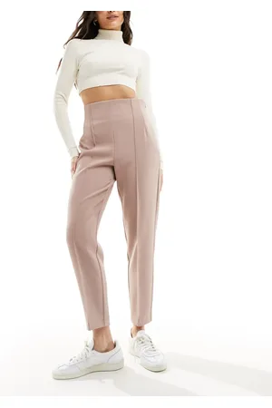 ASOS Tailored high waist seam detail tapered leg pants in mink
