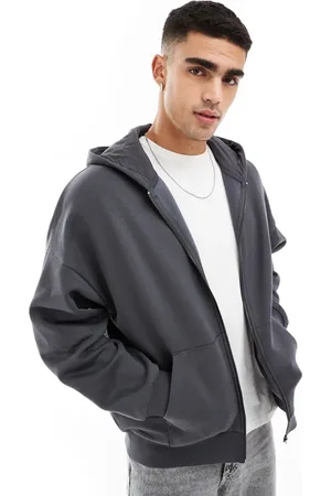 ADPT. Oversized double zip hoodie in acid wash