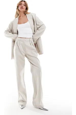 Pretty Lavish Tailored wide leg pants in chalk - part of a set