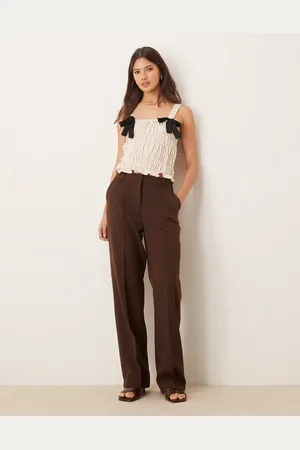 VILA Mix and match tailored wide leg pants in pin stripe