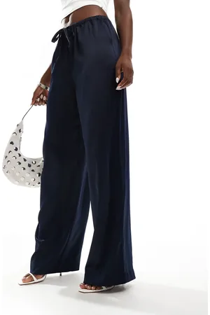 Y.A.S High waisted wide leg satin pant in