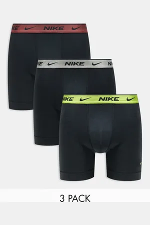 Nike Everyday Cotton Stretch 3 pack boxer brief with colored waistbands in yellow/gray/brown