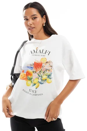 JJXX Oversized T-shirt with Amalfi chest print in