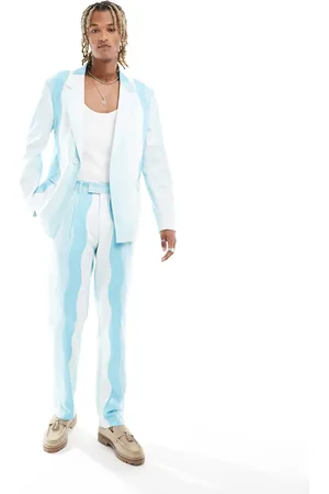 Viggo Suit oversized pants in wave print in light