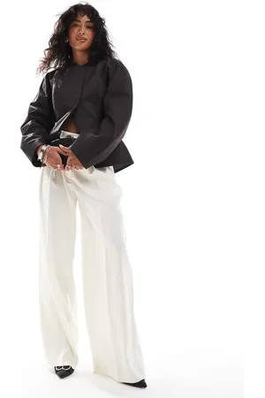 ASOS Tailored wide leg pants in cream