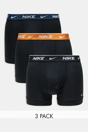 Nike Everyday Cotton Stretch 3 pack trunk with colored waistband in blue/gold/