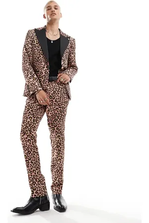 Twisted Tailor Slim suit pants in leopard print - part of a set