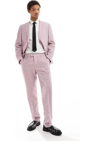 Twisted Tailor Floral jacquard slim pant in mauve