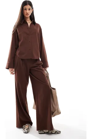 ASOS Tailored wide leg pants in wool look in - part of a set