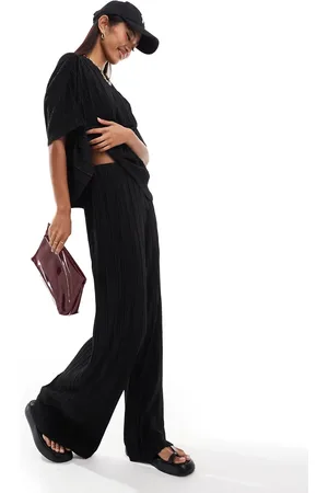 ONLY Boxy plisse wide leg pants in - part of a set
