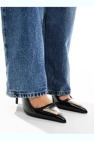 ASOS Pardon trim detail slingback high heeled shoes in