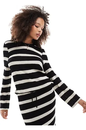 Object Sheer knitted sweater in mono stripe - part of a set
