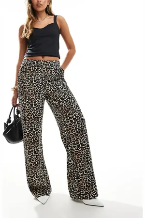 Object Tailored wide leg pants in leopard print