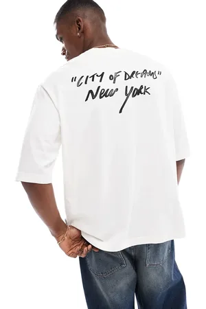 Only & Sons T-shirt with New York print in washed stone