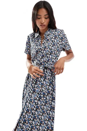 VERO MODA Buttondown midi dress in floral print