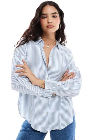 VERO MODA Oversized shirt in and white stripe