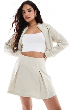 VILA Tailored mini skirt in natural melange - part of a set