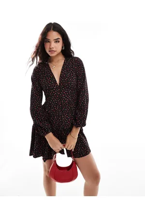 VILA Smock button down floral mini dress in