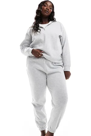 Pieces® Pieces Curve half zip sweatshirt in light melange