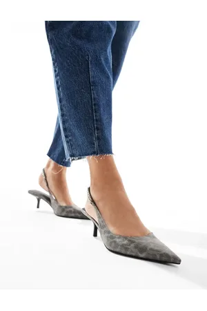 ASOS Sharp mid heeled shoes in leopard