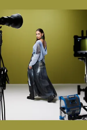 ASOS Raw edge maxi dress with a deep cowl back in placement horse print
