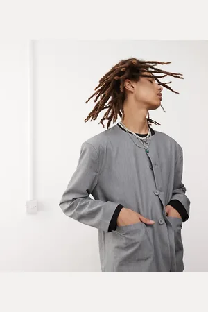 Reclaimed Collarless blazer in