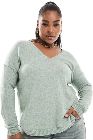 ONLY V-neck sweater in light heathered