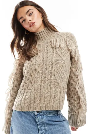 ASOS Patch cable with loop stitch detail in mocha