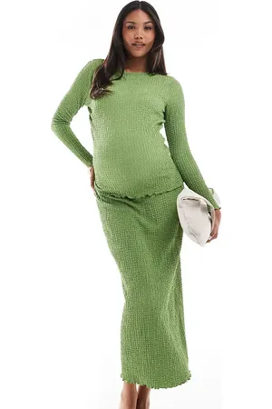 Mama;licious Mamalicious Maternity textured jersey maxi skirt in - part of a set
