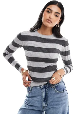JDY Round neck striped sweater in