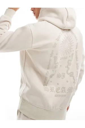 Sixth June Back print Dream hoodie in beige