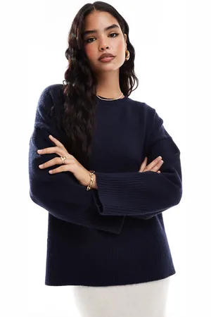 Pretty Lavish Oversized knit sweater in navy