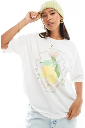 JJXX Oversized t-shirt with lemon chest print in