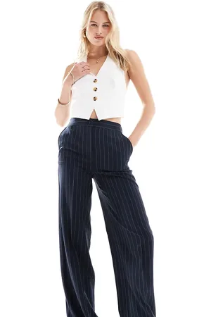 ASOS ASOS DESIGN Tall tailored wide leg dad pants in stripe
