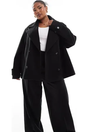 ASOS ASOS DESIGN Curve formal faux wool pea coat in