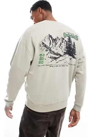 ASOS Oversized sweatshirt with back print in heather