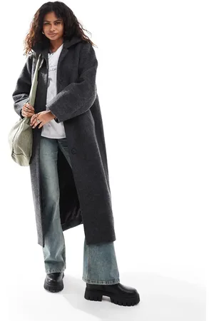 Weekday Gate wool blend car coat in dark