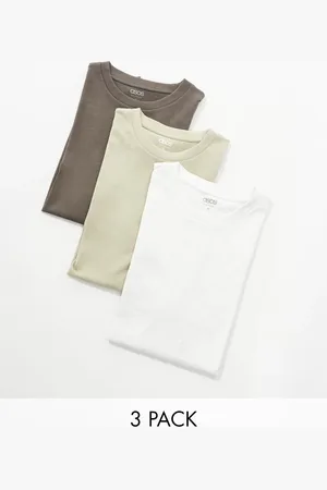 ASOS 3 pack crew neck t-shirts in multiple colors