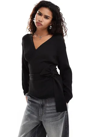 Glamorous Wrap front sweater in knit