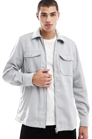 Only & Sons Zip through overshirt in light