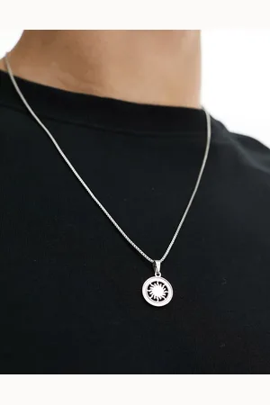ASOS Waterproof stainless steel necklace with round pendant in tone