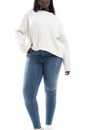 ONLY Push up mid waist skinny jeans in blue
