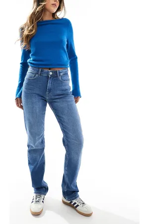 ONLY Jane mid waist straight leg jeans in mid wash