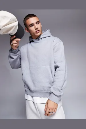 ASOS Premium heavyweight boxy oversized hoodie 400gsm in heather