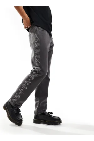 Liquor N Poker Rhinestone embellished side jeans in