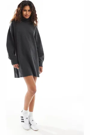 Weekday Annie wool blend roll neck knit mini dress in melange - Exclusive to ASOS