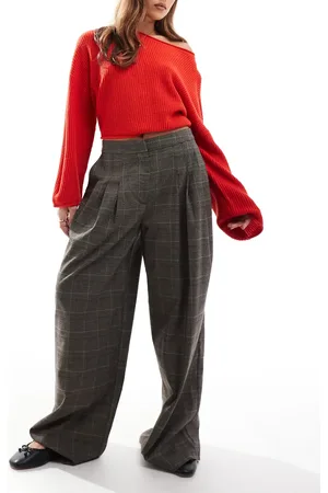 ASOS Wide leg tailored pants in check